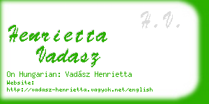 henrietta vadasz business card
